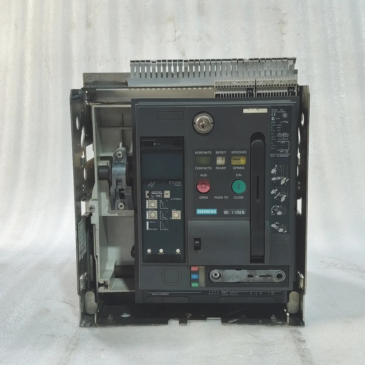 Siemens 3WL1112-2CB46-4GS4-Z ACB WL I 1250 N 1250A 1000V 12kV Rating Plug 1250A