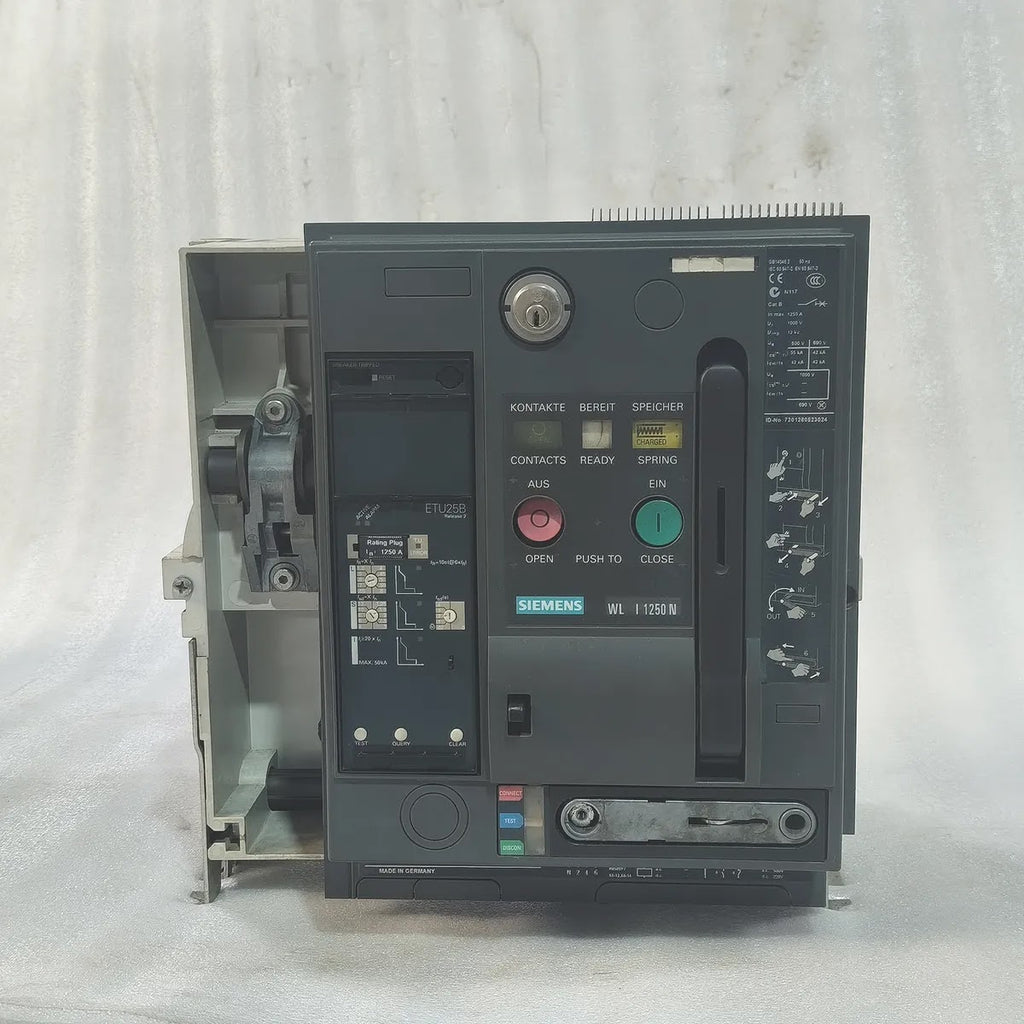 Siemens 3WL1112-2CB46-4GS4-Z ACB WL I 1250 N 1250A 1000V 12kV Rating Plug 1250A