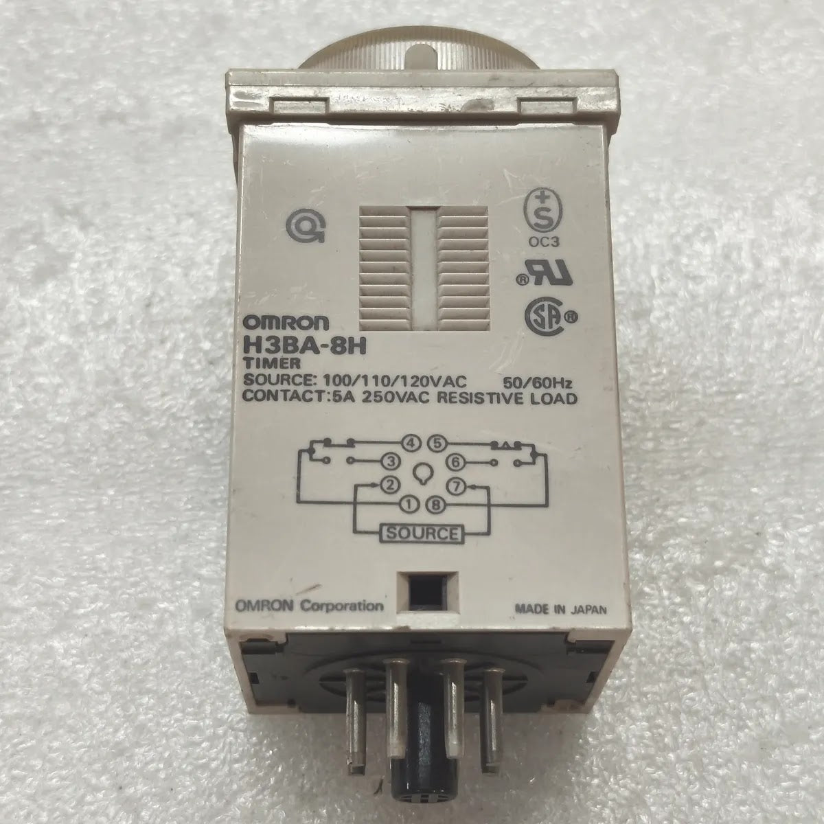 OMRON H3BA-8H Analog Timer 100/110/120VAC 5A