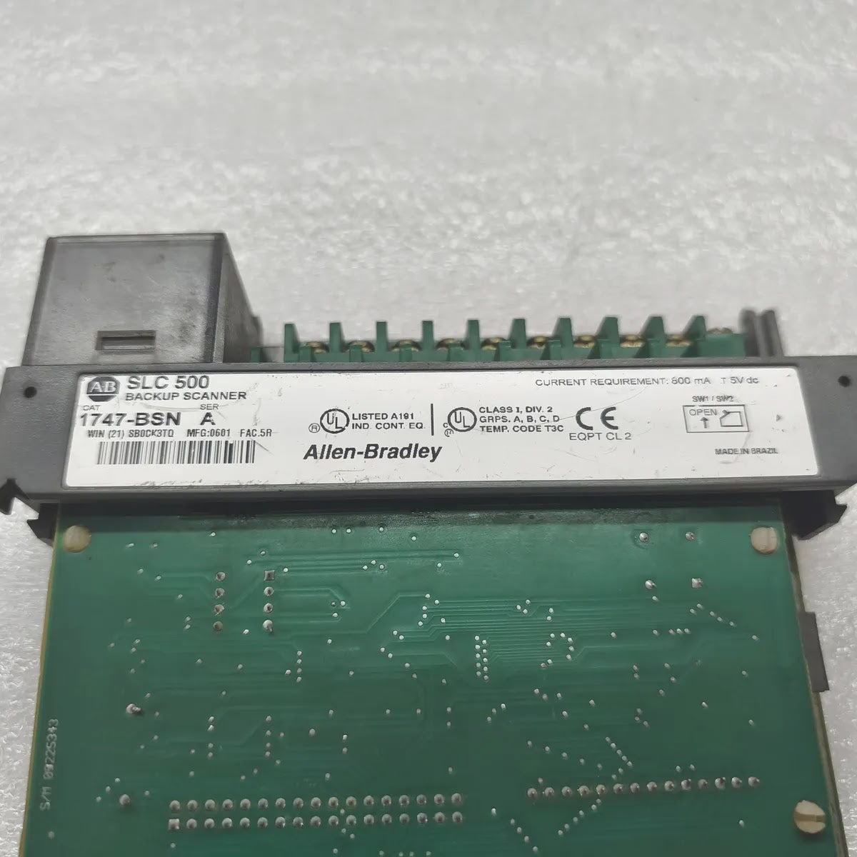 A Bradley 1747-BSN SLC 500 BACKUP SCANNER MODULE 600mA 5V dc