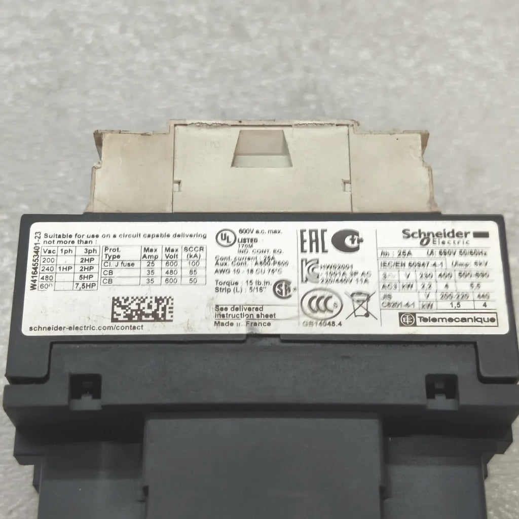 S Electric LC1D09 Contactor 25A 600V AC IEC/EN 60947-4-1 3P