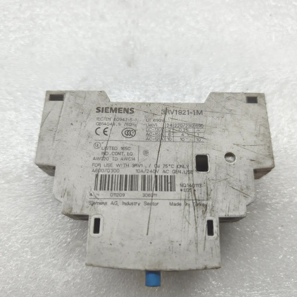 SIEMENS 3RV1921-1M Auxiliary Contact Block 690V 10A IEC/EN 60947-5-1