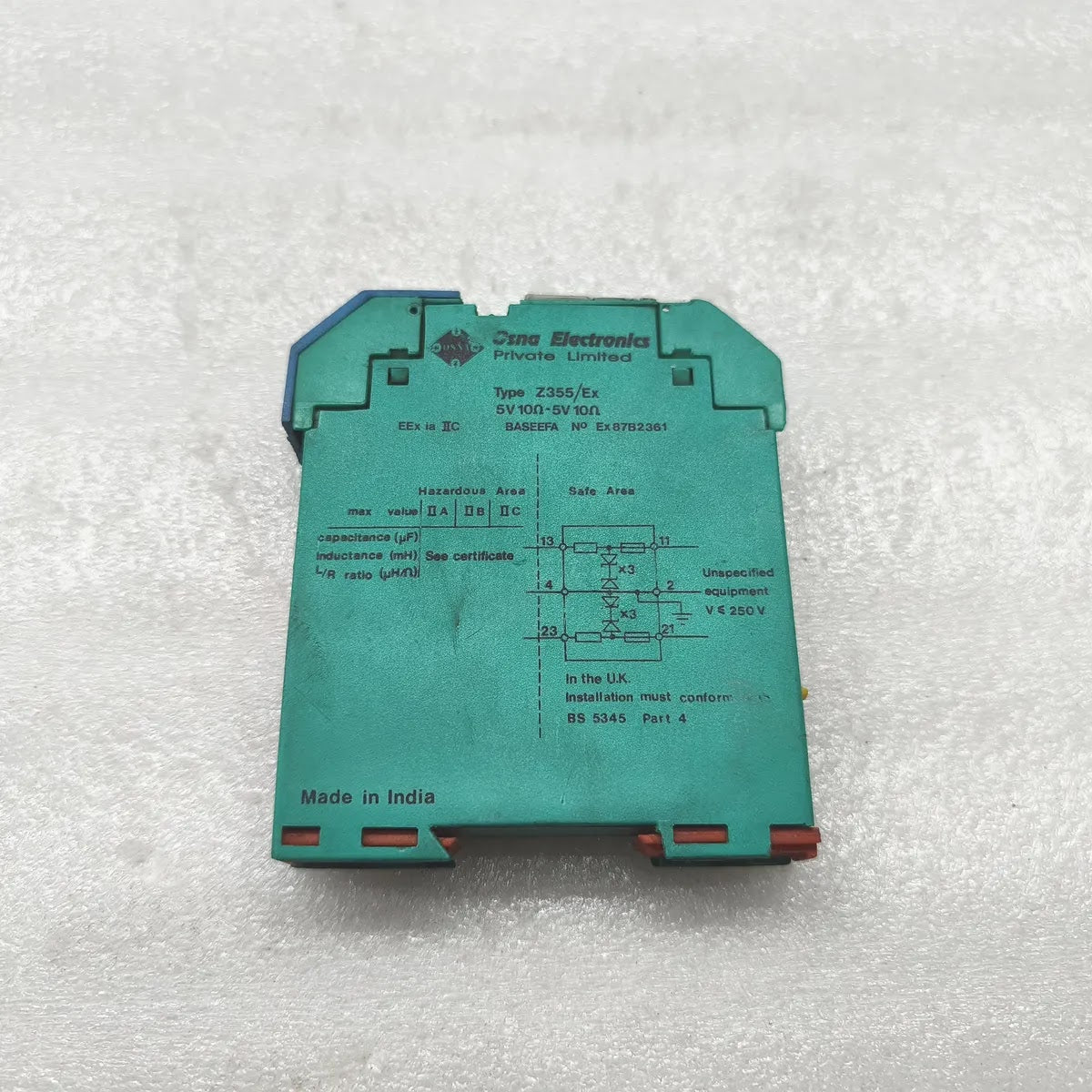 OSNA ELECTRONICS Z355/Ex ZENER BARRIER [EEx ia] IIC 5V 10Ω-5V 10Ω BASEEFA