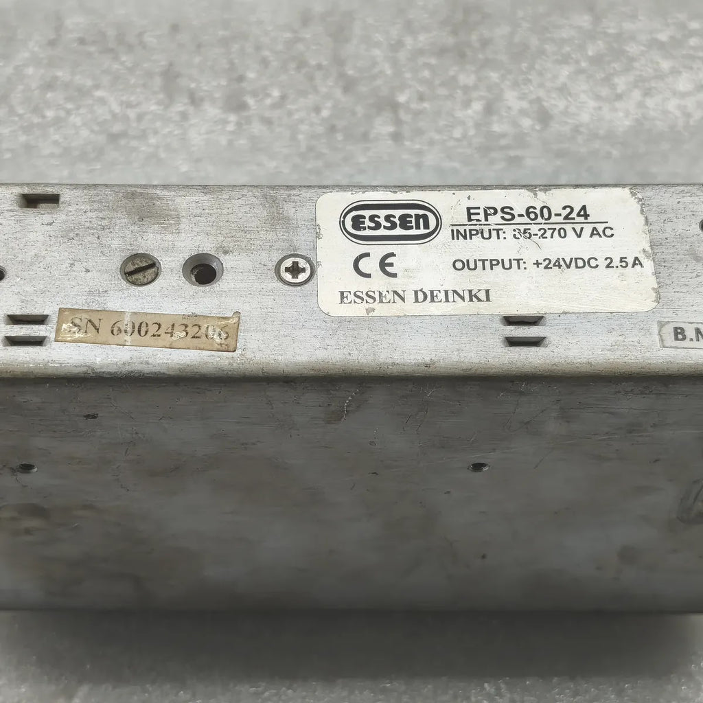 ESSEN EPS-60-24 DC Power Supply INPUT 85-270V AC OUTPUT +24VDC 2.5A