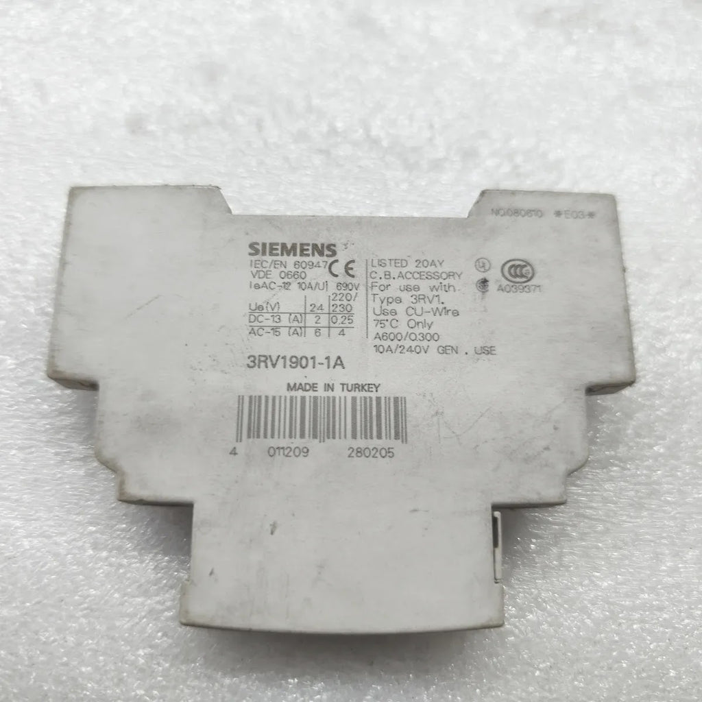 SIEMENS 3RV1901-1A Auxiliary Contact Block 690V 10A IEC/EN 60947 for 3RV1