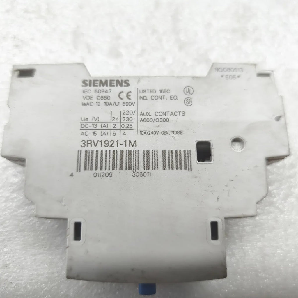 SIEMENS 3RV1921-1M Auxiliary Contact Block 10A/Ui 690V IeAC-12 10A DC-13 AC-15