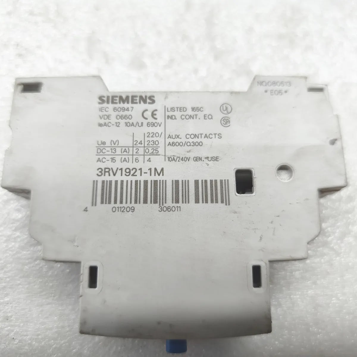 SIEMENS 3RV1921-1M Auxiliary Contact Block 10A/Ui 690V IeAC-12 10A DC-13 AC-15