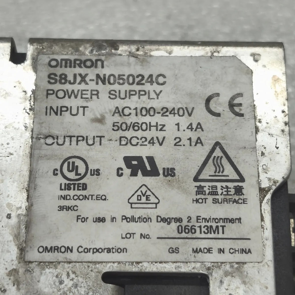 OMRON S8JX-N05024C POWER SUPPLY INPUT AC100-240V 50/60Hz 1.4A OUTPUT DC24V 2.1A