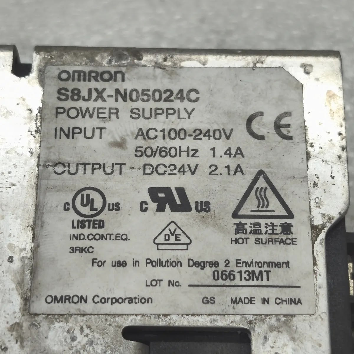 OMRON S8JX-N05024C POWER SUPPLY INPUT AC100-240V 50/60Hz 1.4A OUTPUT DC24V 2.1A