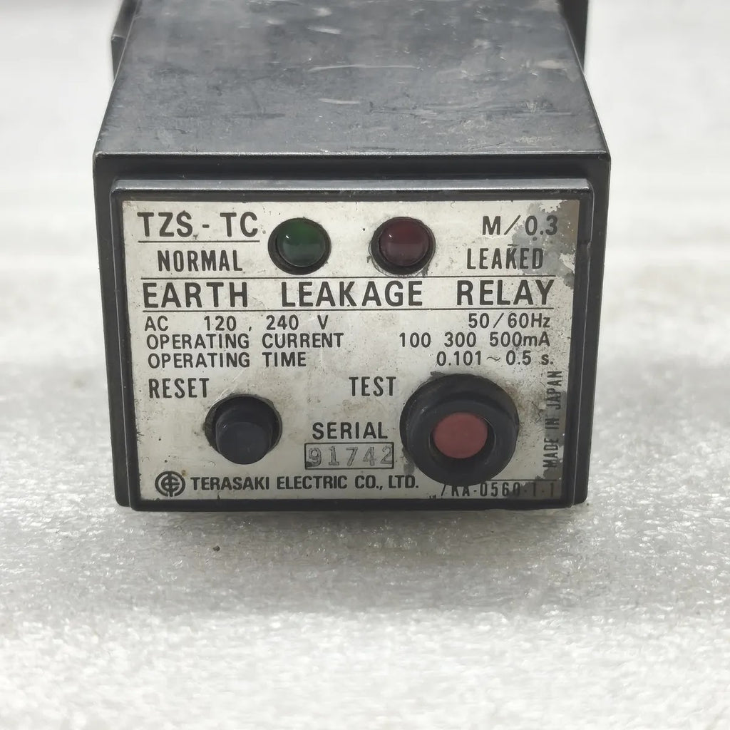 TERASAKI ELECTRIC TZS-TC M/0.3 EARTH LEAKAGE RELAY AC 120/240V 50/60Hz