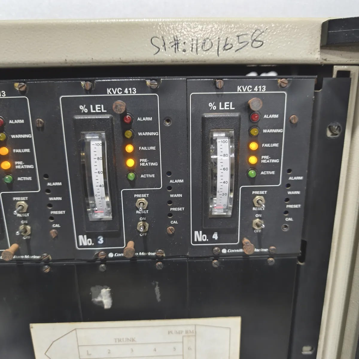 Consilium Marine KVC 413 Gas Detection Control Panel 6-Ch % LEL + KVC 312