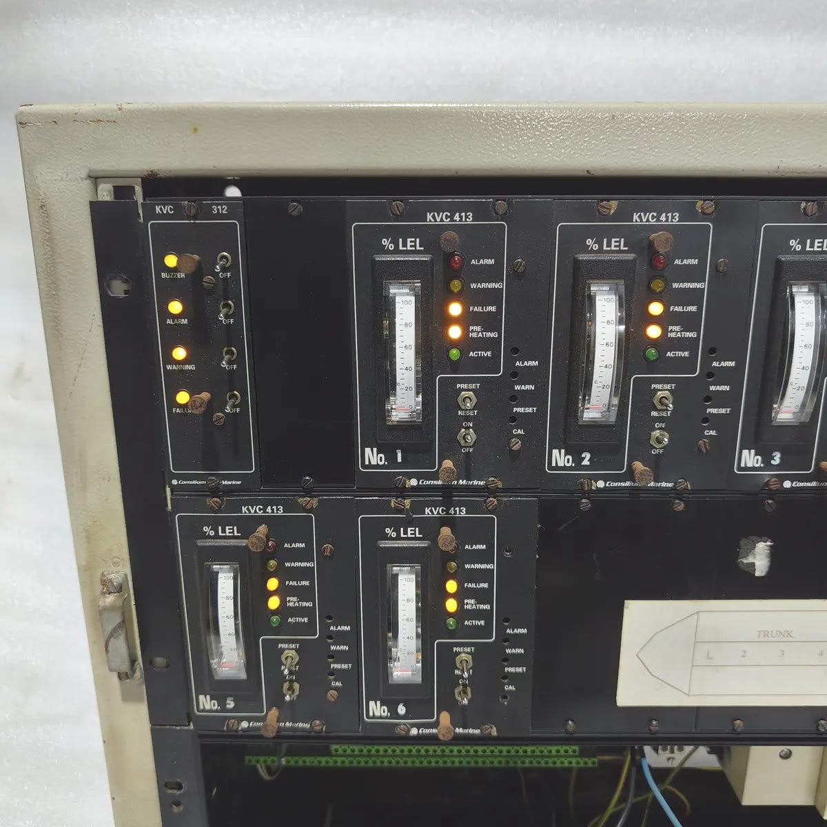 Consilium Marine KVC 413 Gas Detection Control Panel 6-Ch % LEL + KVC 312