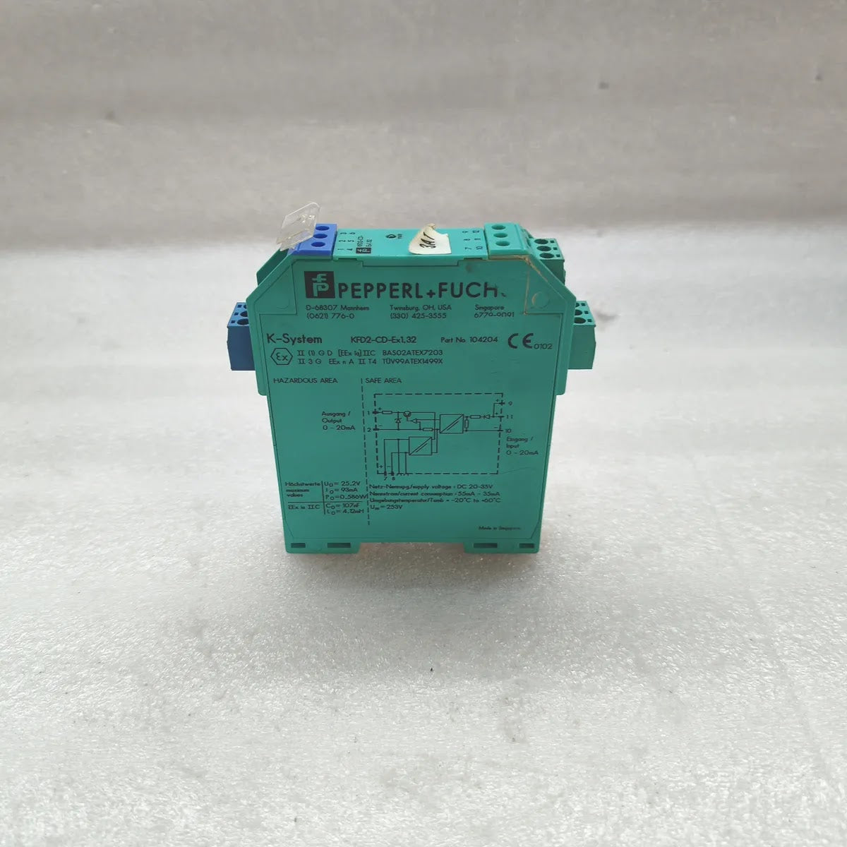 PEPPERL+FUCHS KFD2-CD-Ex1.32 K-System Current Driver Isolator 0-20mA DC 20-35V