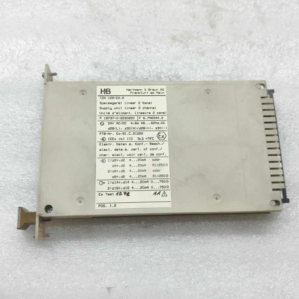 HARTMANN & BRAUN TZN 129-EX.A LINEAR SUPPLY UNIT 2 CHANNEL 24V AC/DC 4.6W EEx