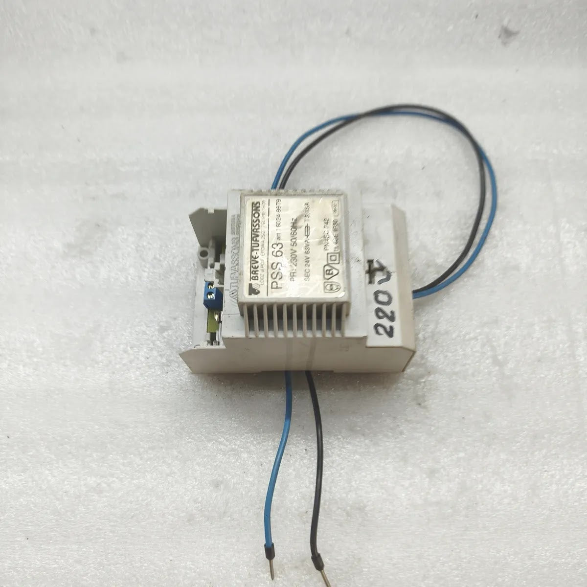 BREVE-TUFVASSONS PSS 63 Safety Isolating Transformer PRI 230V 50/60Hz SEC 24V