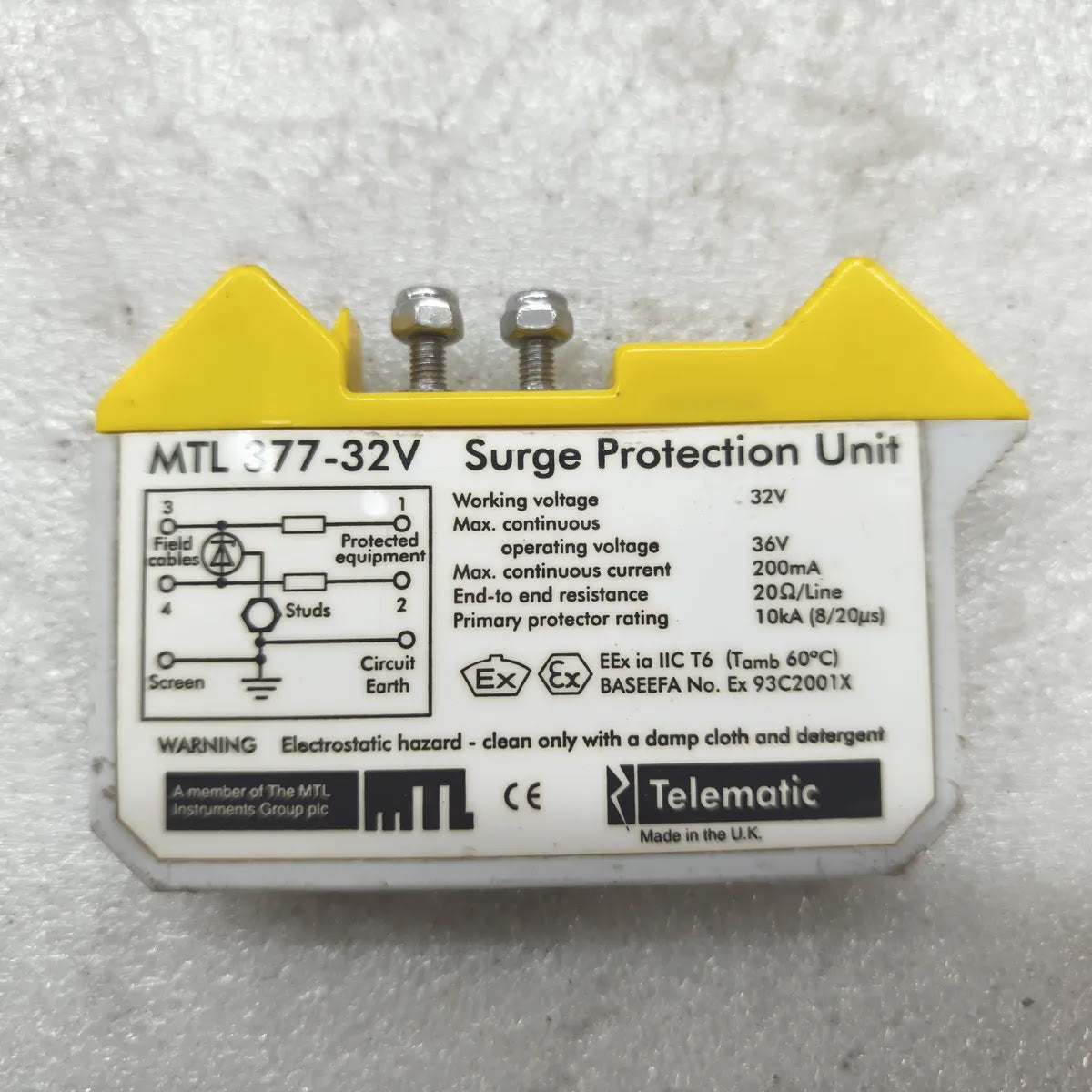 MTL Telematic MTL 377-32V Surge Protection Unit 32V 200mA EEx ia IIC T6