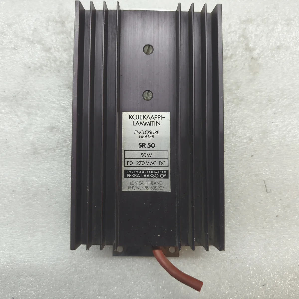 Pekka Laakso SR 50 Enclosure Heater 50W 110-270V AC DC Kojekaappi-Lammitin