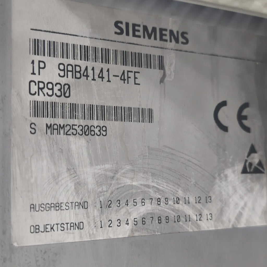 SIEMENS 9AB4141-4FE CR930 MODULE RACK CHASSIS CARD CAGE