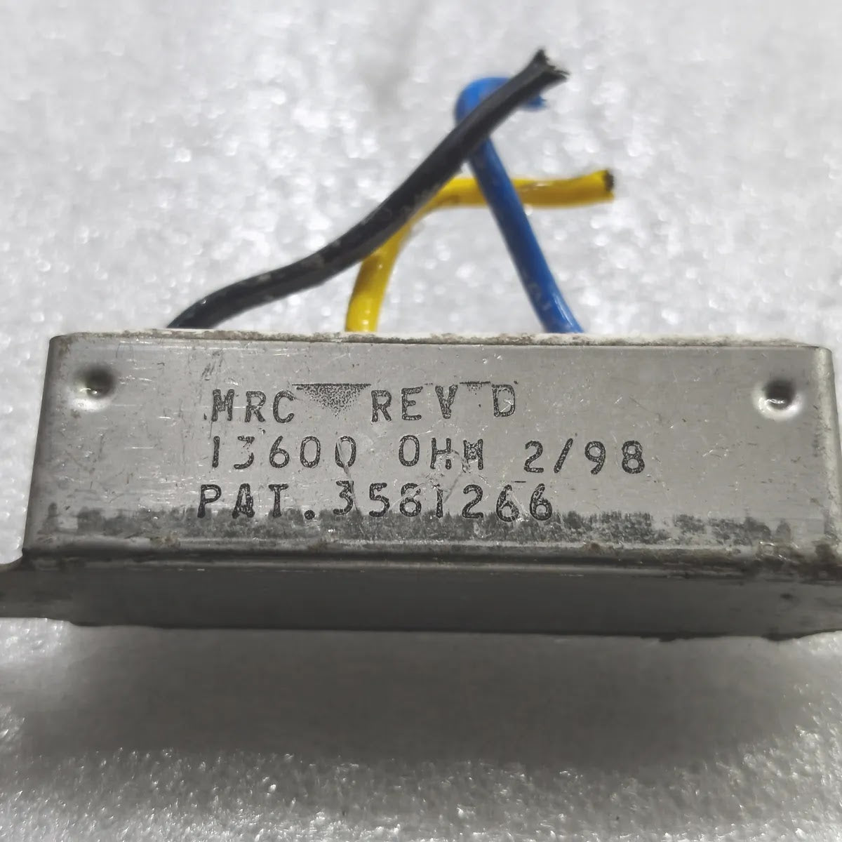 MRC REV D Resistor Network 13600 OHM 2/98 PAT. 3561266