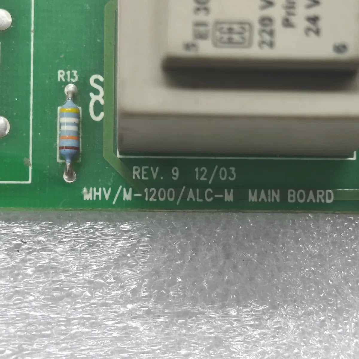 MHV/M-1200/ALC-M MAIN BOARD PCB REV. 9 220V Prim 24V Sec Control Relay Board
