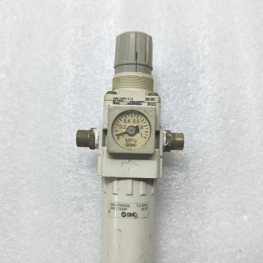 SMC AW20-02BCE-2-B Filter Regulator MAX PRESS. 1.0 MPa MAX TEMP 60°C SET PRESS.