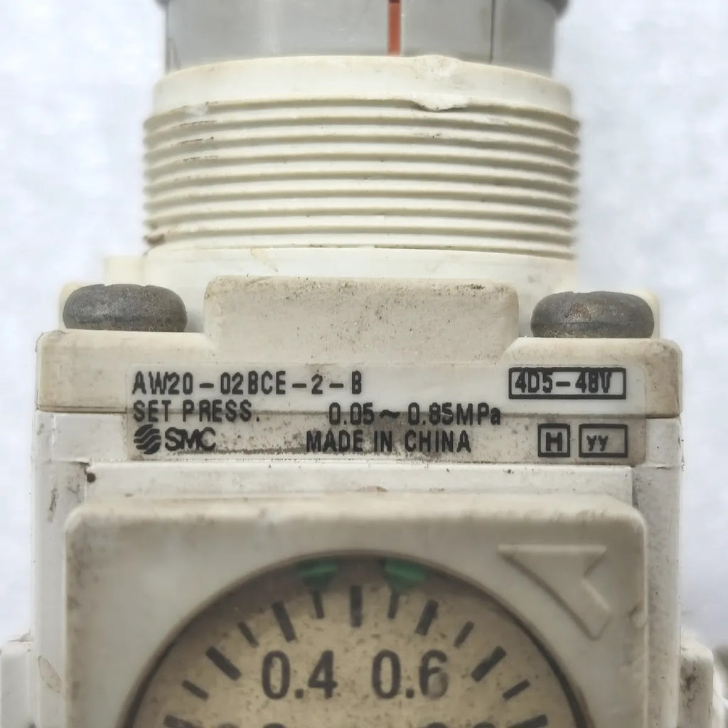 SMC AW20-02BCE-2-B Filter Regulator MAX PRESS. 1.0 MPa MAX TEMP 60°C SET PRESS.