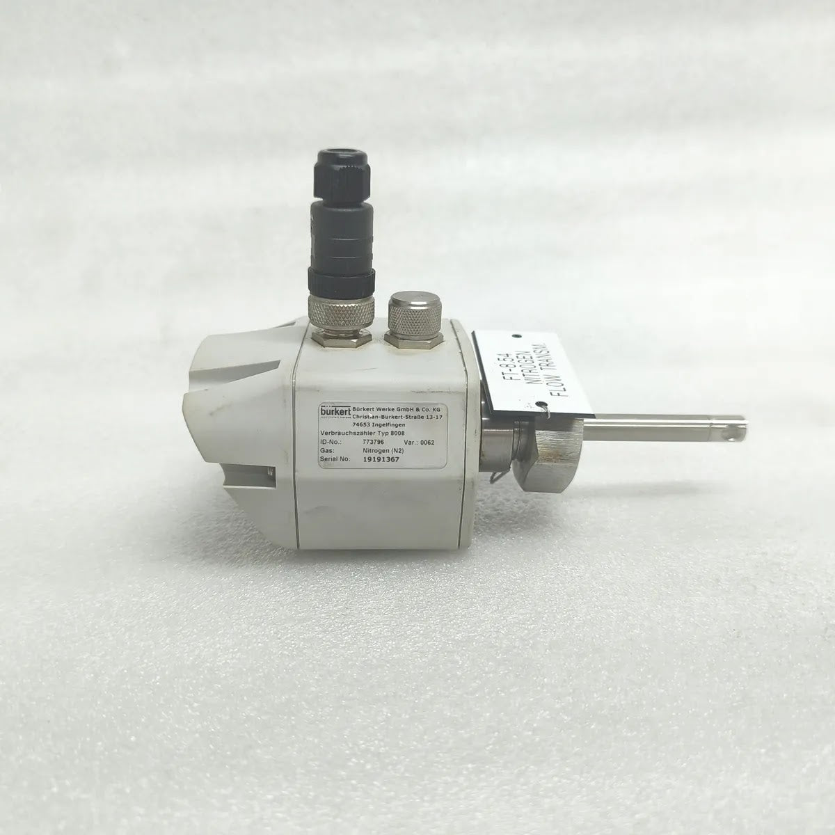 BURKERT Typ 8008 ID-No. 773796 Var. 0062 Gas Flow Transmitter Nitrogen (N2)