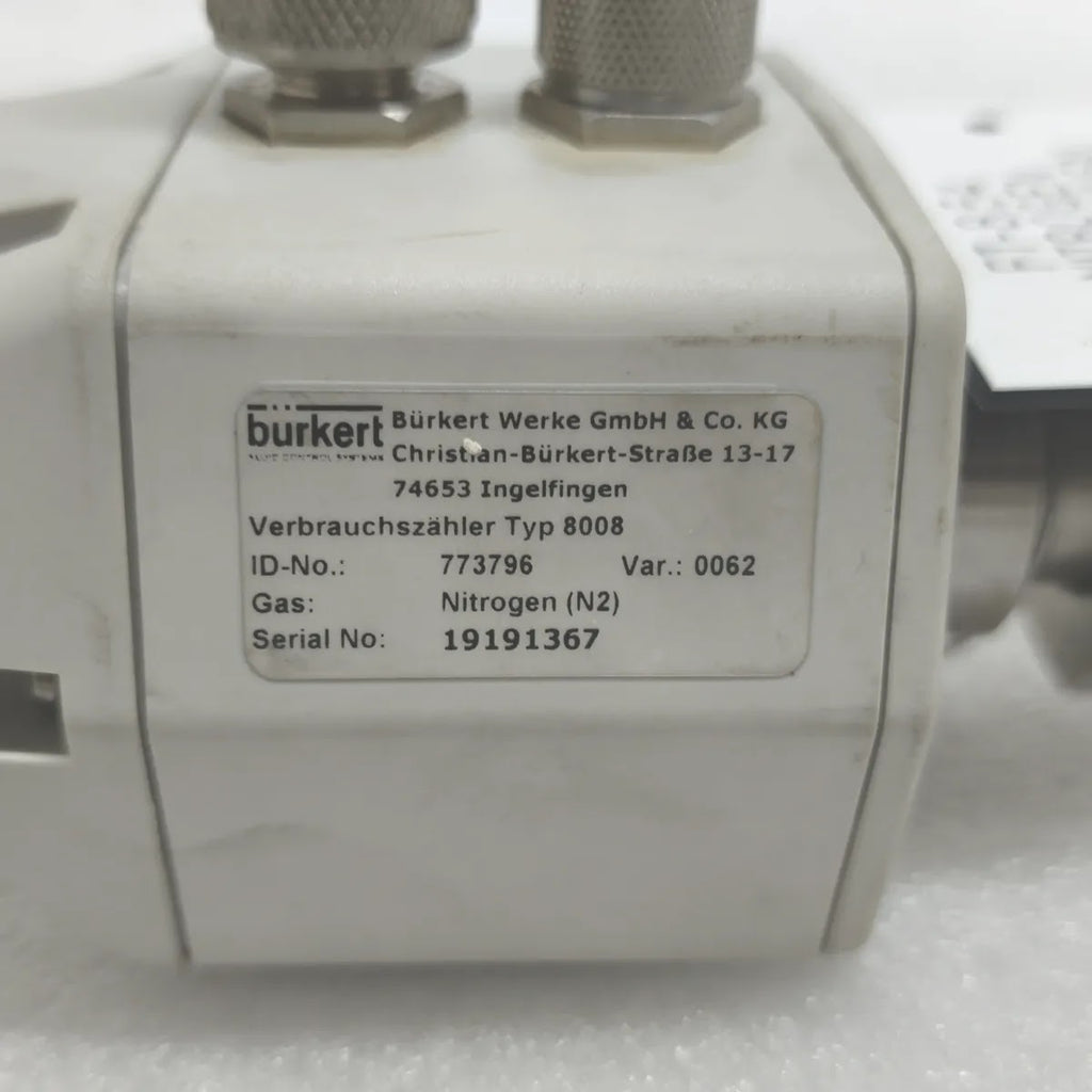 BURKERT Typ 8008 ID-No. 773796 Var. 0062 Gas Flow Transmitter Nitrogen (N2)