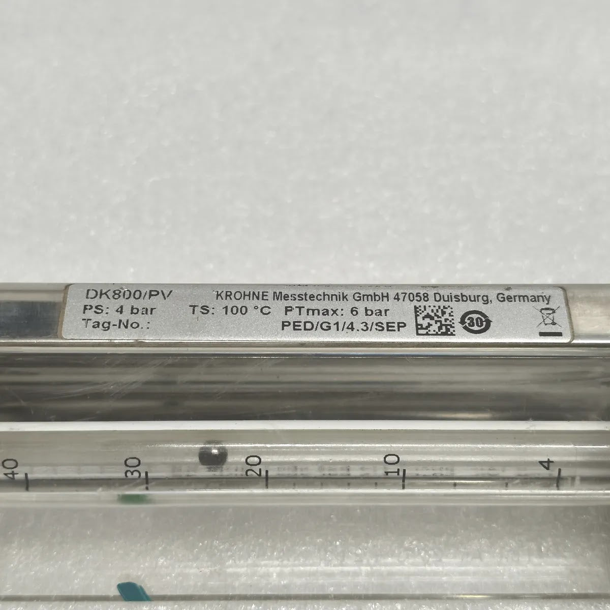KROHNE DK800/PV Variable Area Flowmeter Air 45 NI/h 1.2 bar abs 20°C PS 4 bar