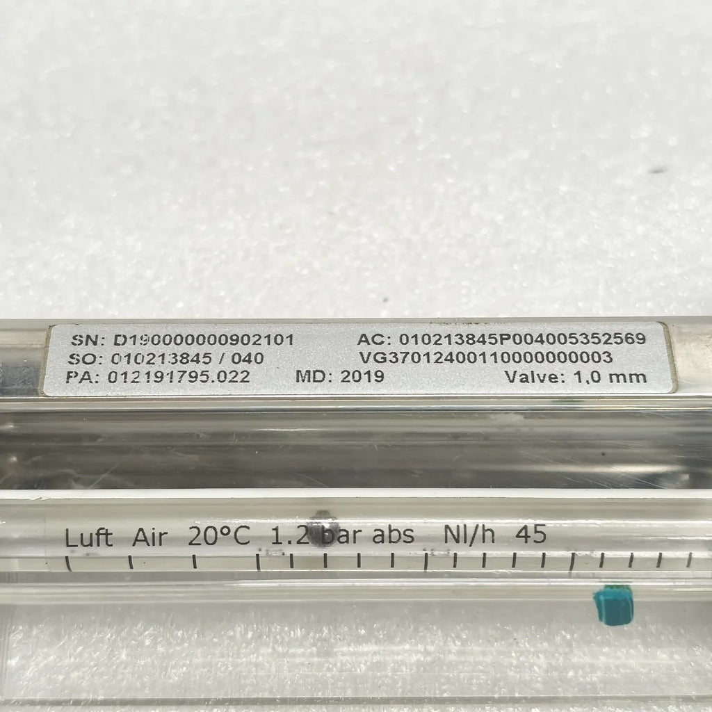 KROHNE DK800/PV Variable Area Flowmeter Air 45 NI/h 1.2 bar abs 20°C PS 4 bar