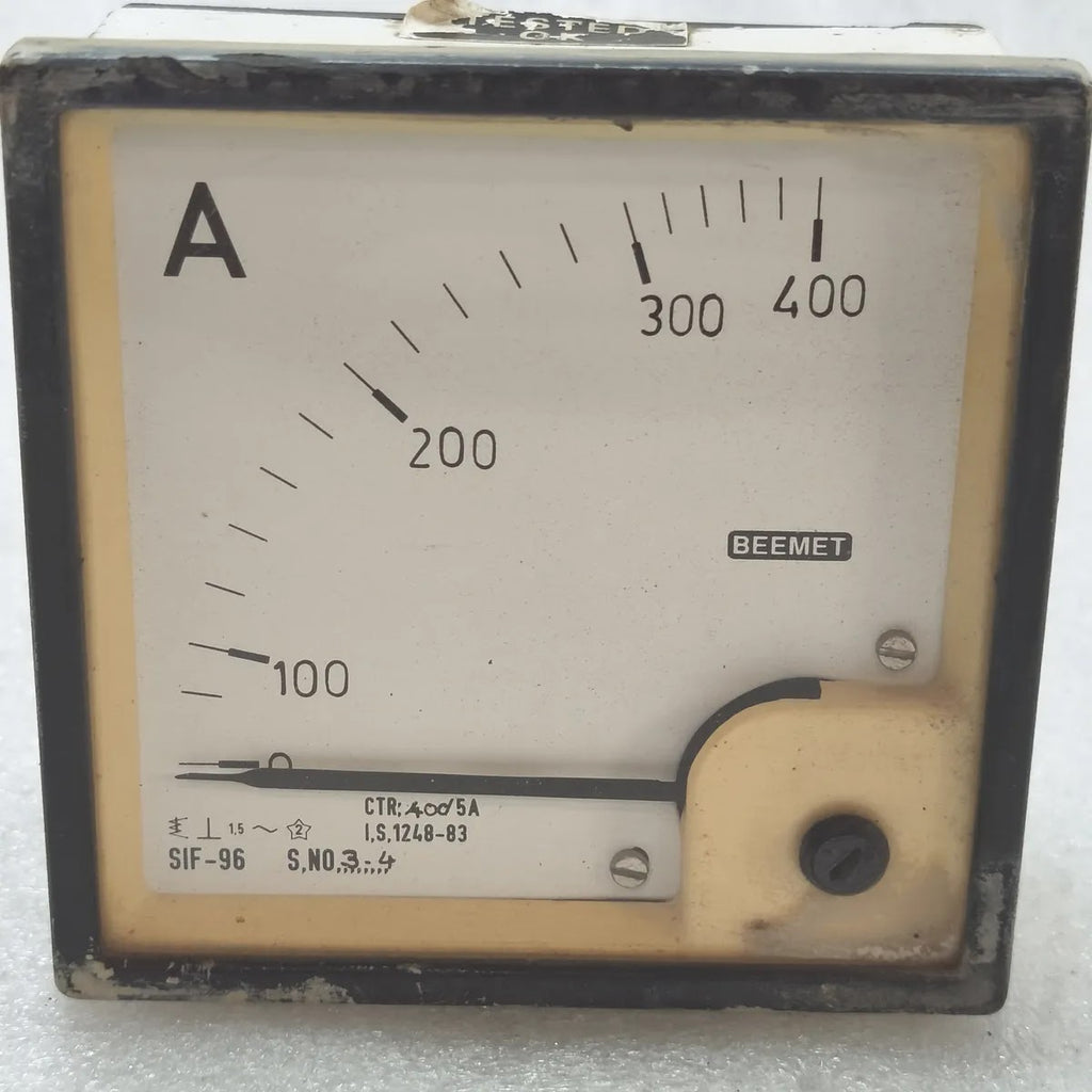 BEEMET SIF-96 Analog Panel Ammeter 0-400A CTR 400/5A