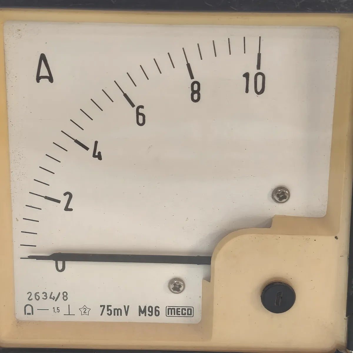 MECO M96 DC Panel Ammeter 0-10A 75mV