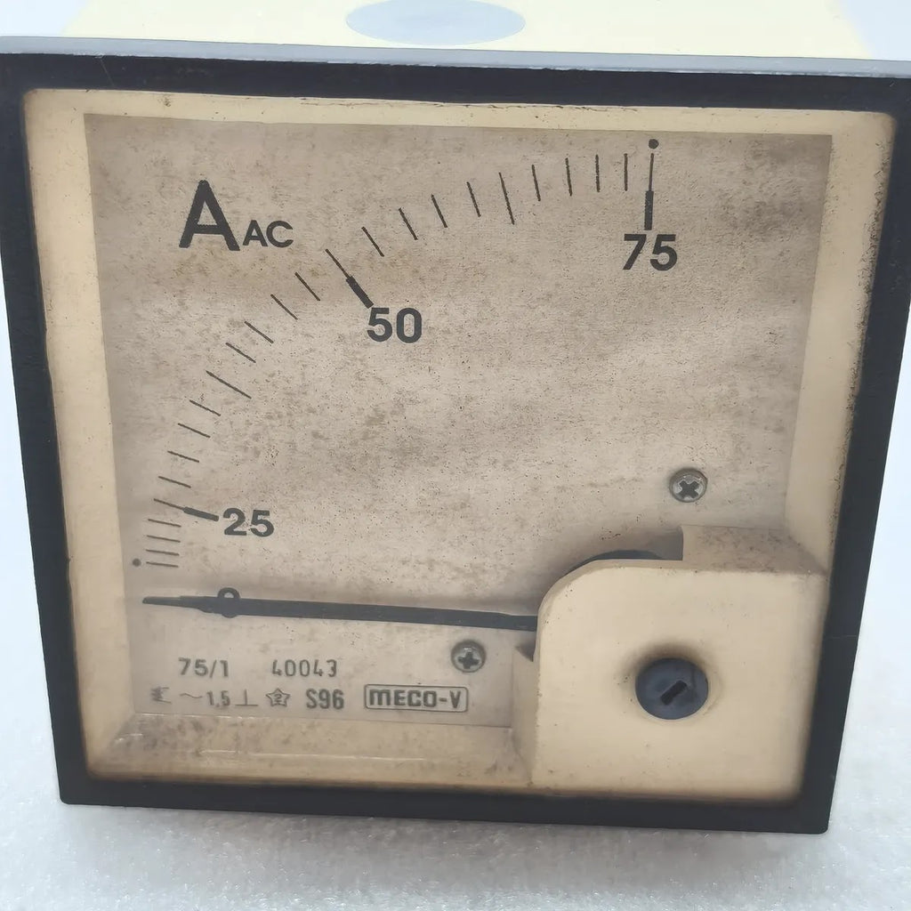 MECO-V S96 Moving Iron Panel Ammeter 0-75A 75/1A