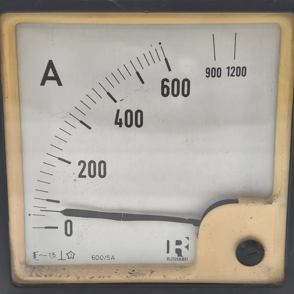 RISHABH Moving Iron Panel Ammeter 600/5A 0-600A AC ATLS3842