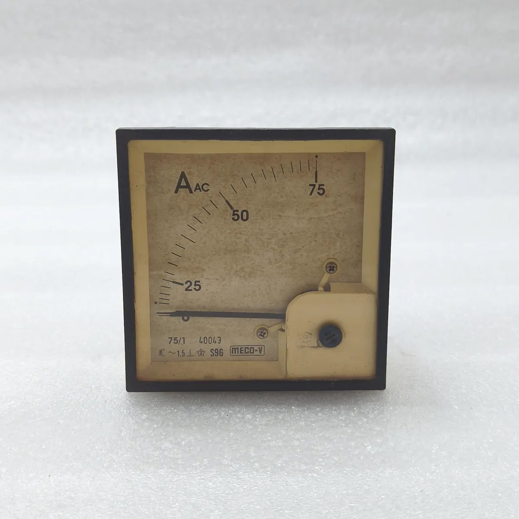 MECO-V S96 Moving Iron Panel Ammeter 0-75A AC 75/1A