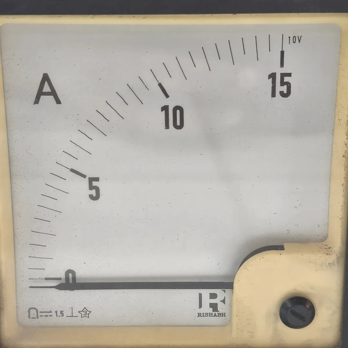 RISHABH Analog Panel Ammeter 0-15A DC 10V Input