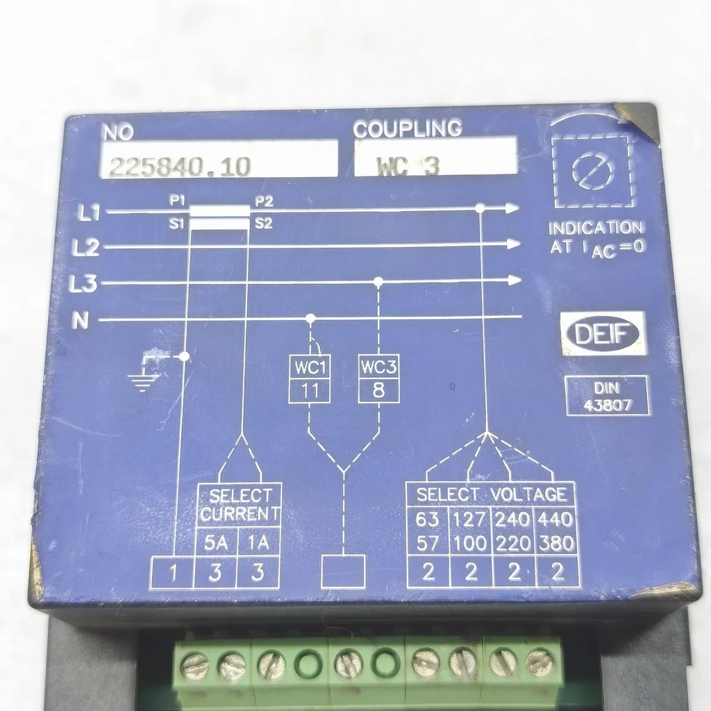 DEIF 225840.10 Power Factor Meter Cos Phi 0.5-1-0.5 1A/5A