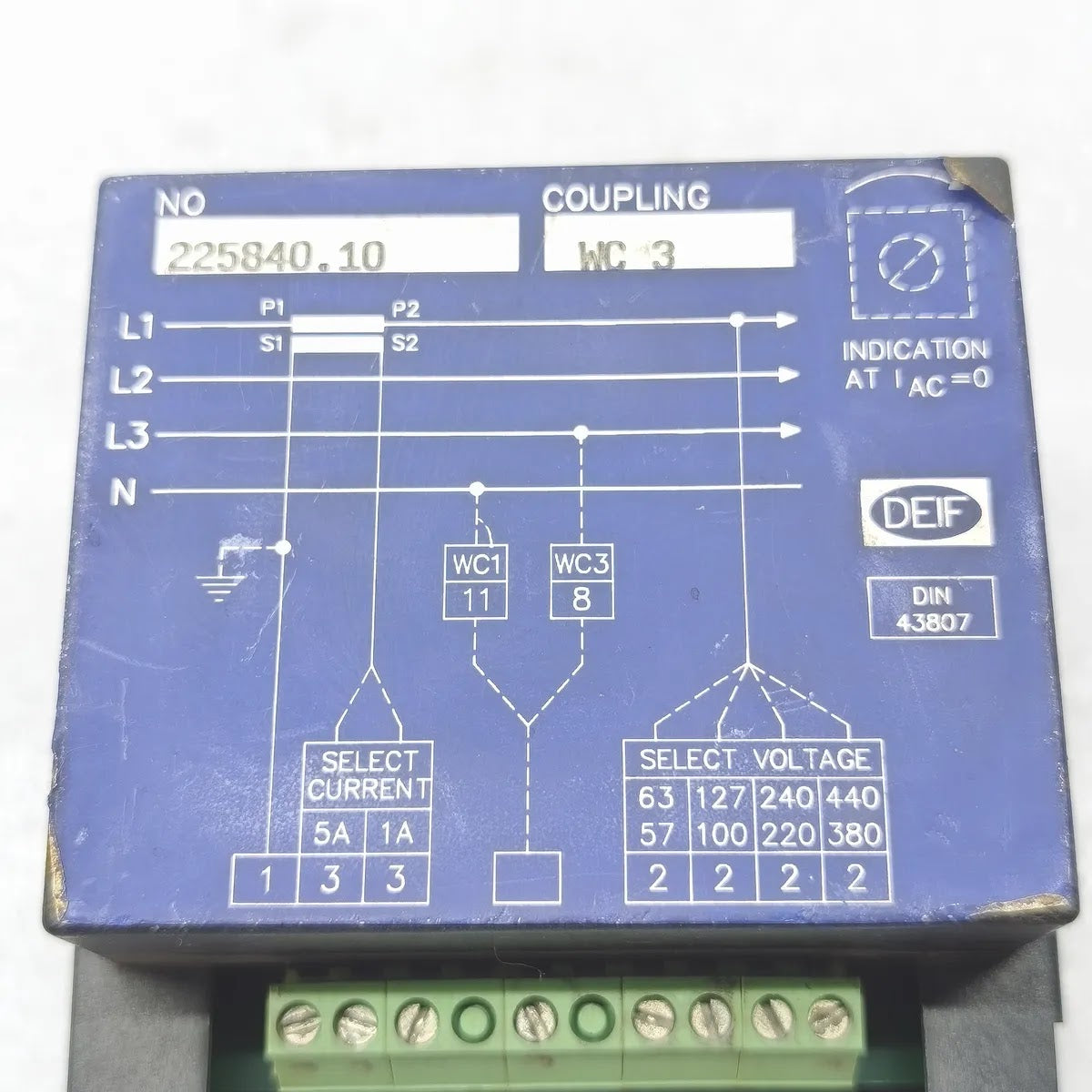 DEIF 225840.10 Power Factor Meter Cos Phi 0.5-1-0.5 1A/5A
