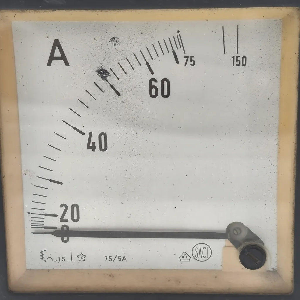 SACI Moving Iron Panel Ammeter 75/5A 0-75A