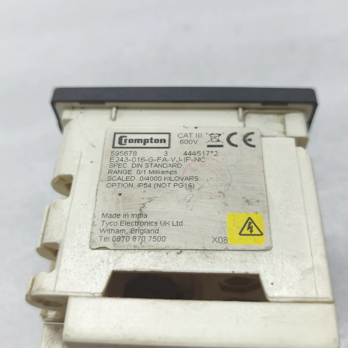 CROMPTON E243-016-G-FA-VJ-IP-NC kVAr Panel Meter 0-4000kVAr 0-1mA