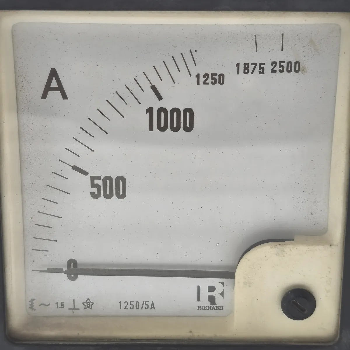 RISHABH Moving Iron Analogue Panel Ammeter 0-1250A 1250/5A