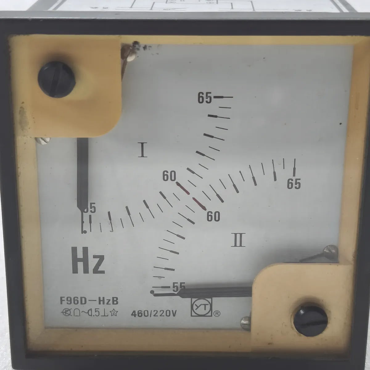 SHANGHAI YITAI F96D-HzB Double Frequency Meter 55-65Hz 460/220V
