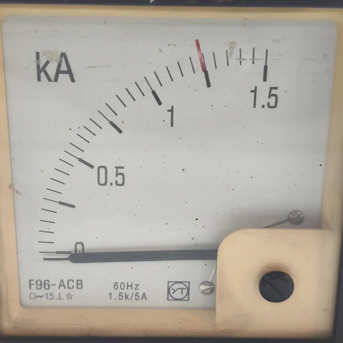 SHANGHAI YITAI F96-ACB AC Analog Panel Ammeter 1.5kA/5A 60Hz