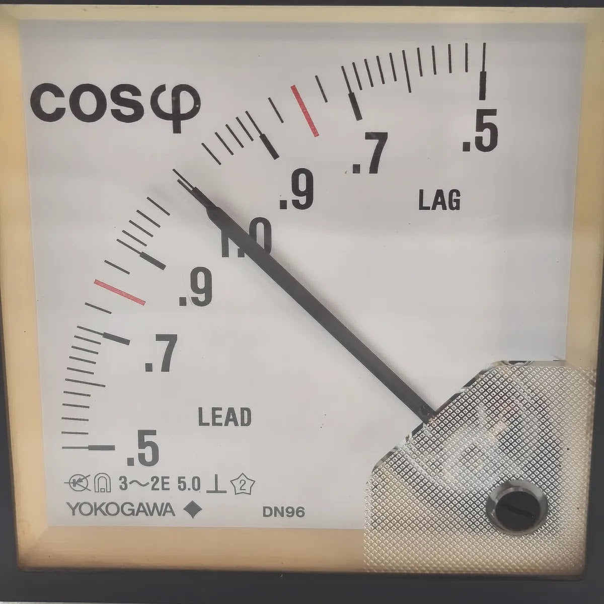 Yokogawa DN96A75/CJ Marine Power Factor Meter 100V 5A 3-Phase Switchboard