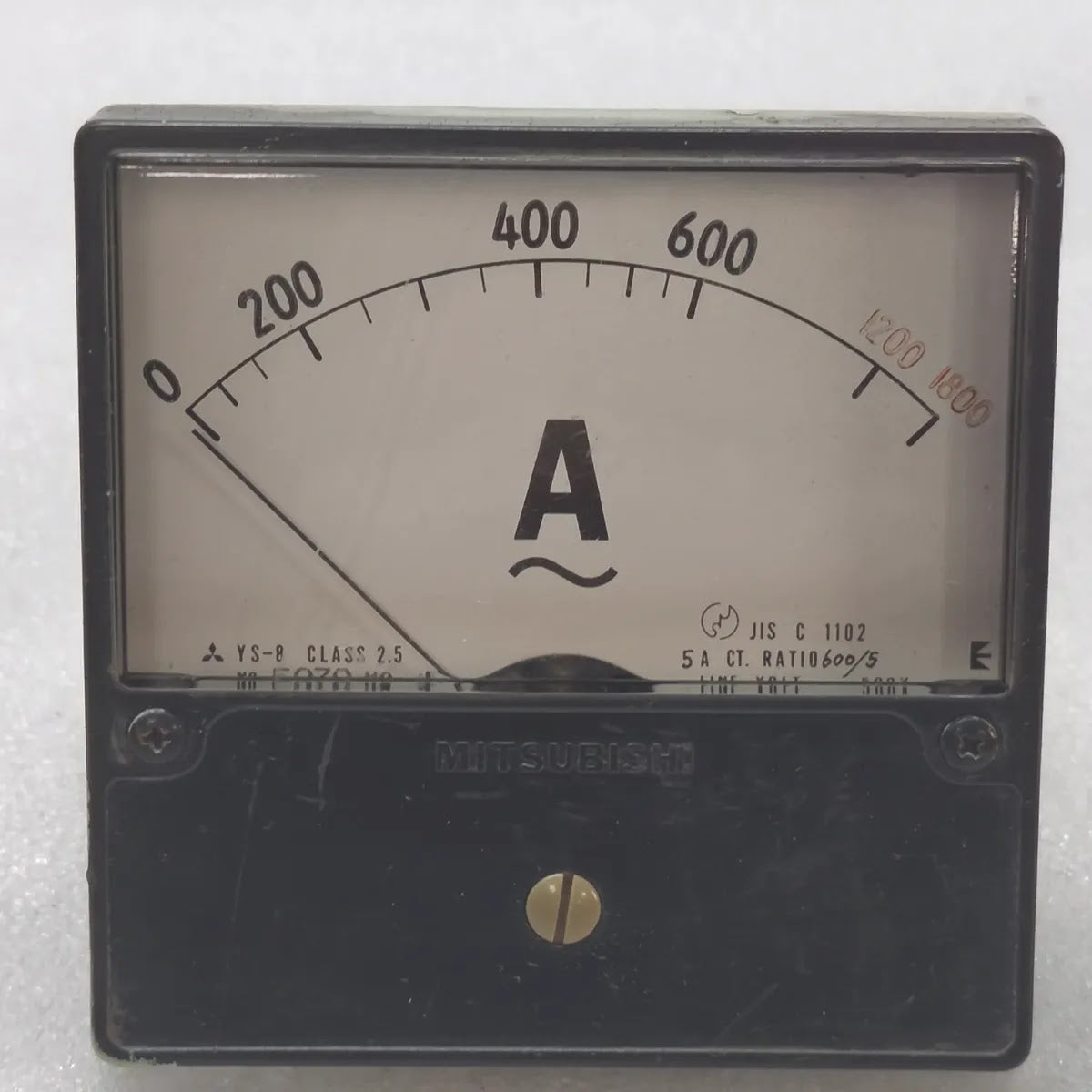 MITSUBISHI YS-8 AC Panel Ammeter 0-600/1800A CT 600/5A