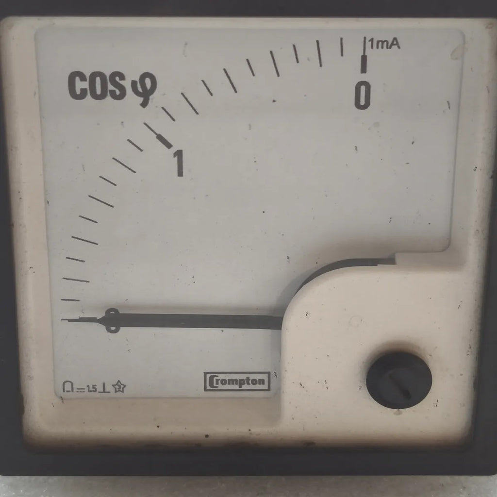 CROMPTON E243014GFAA3QIIP Power Factor Meter 0/1/0 cos phi 1mA DC