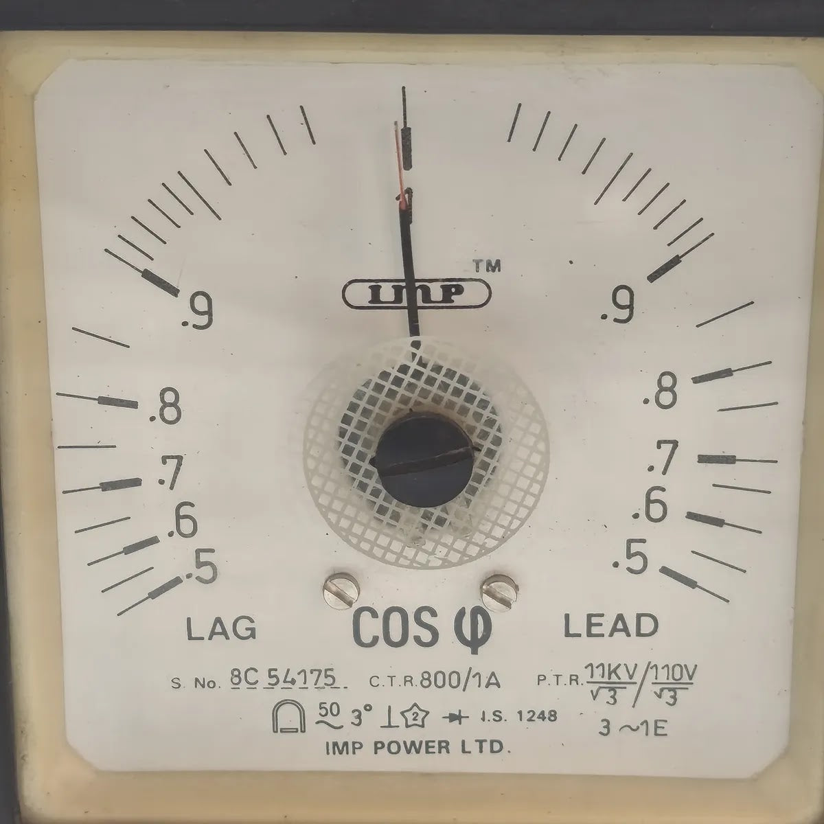 IMP Cos Phi Power Factor Meter 3-Phase 800/1A 11kV/110V