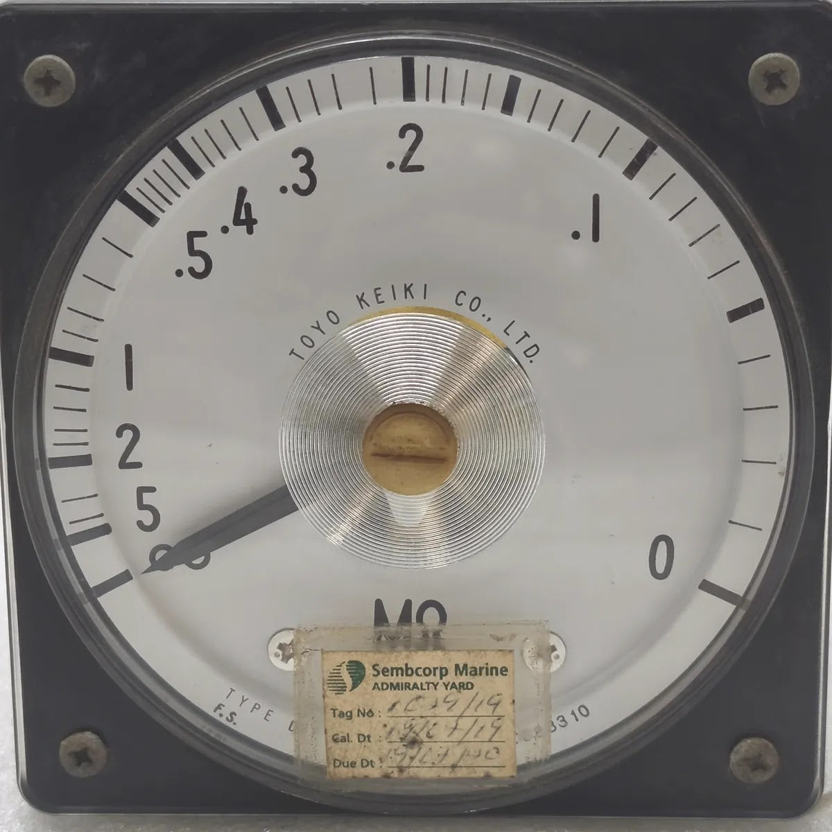TOYO KEIKI DVF-11 Megohm Panel Meter 0-5 MOhm 1mA