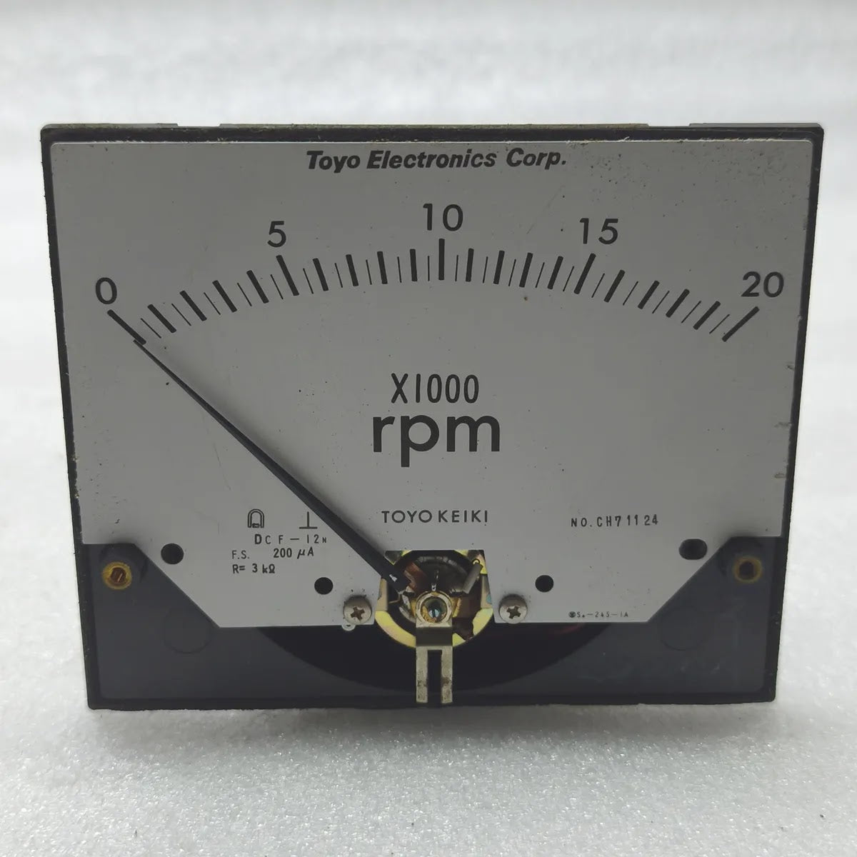 TOYO KEIKI DCF-12N Tachometer Panel Meter 0-20000rpm 200µA ATLS3953