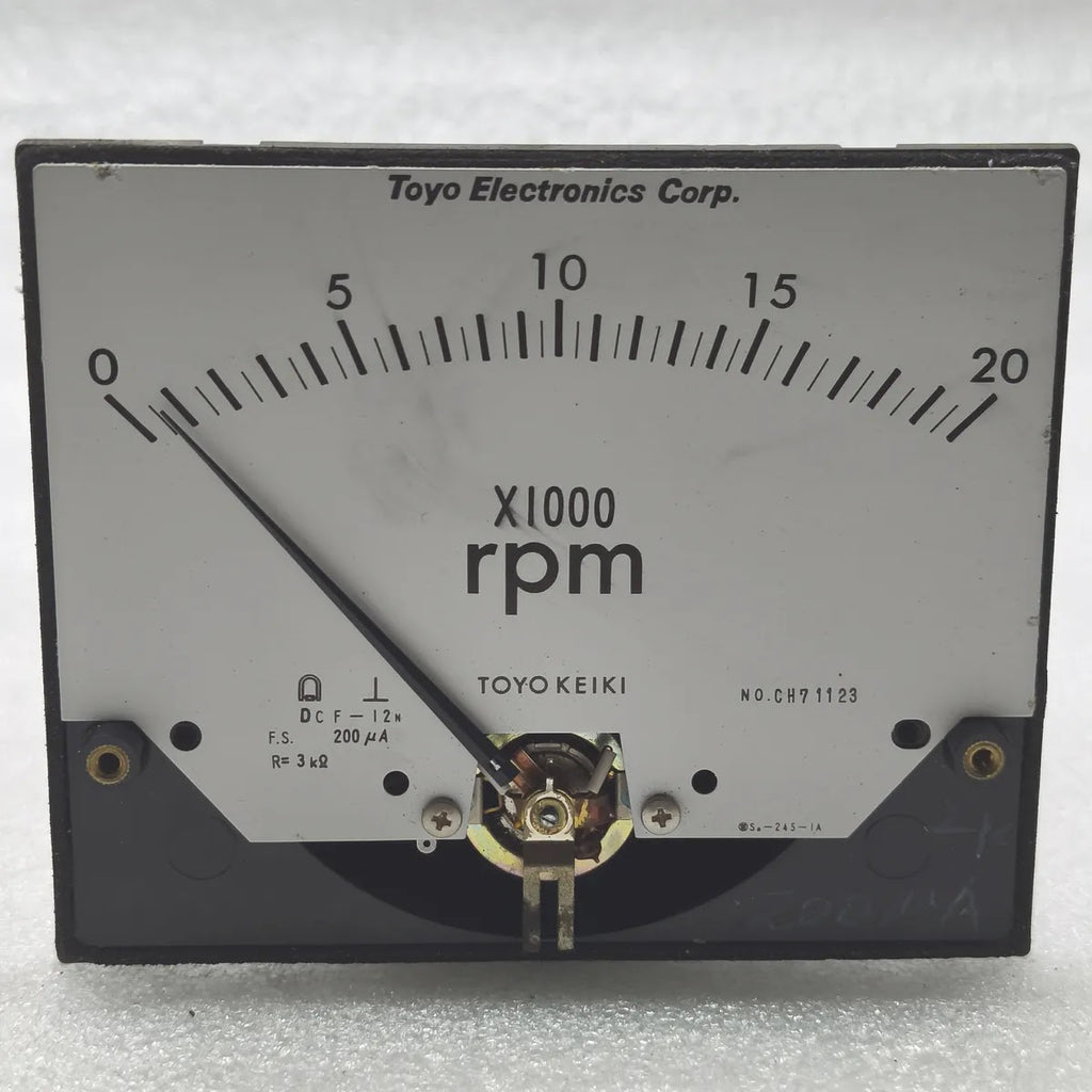 TOYO KEIKI DCF-12N Tachometer Panel Meter 0-20000rpm 200µA